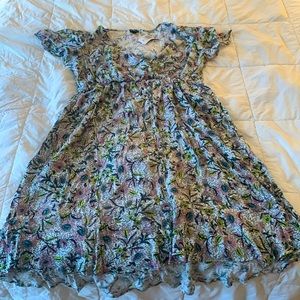 Torrid floral midi faux wrap dress.